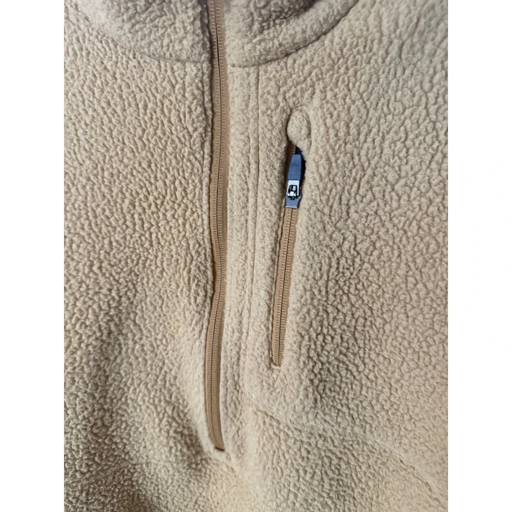 Backcountry Womens Sherpa Fleece Half Zip Pullover Jacket Tan Mustard Large
